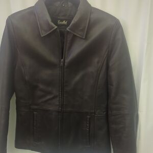 Excelled Collection Dark Brown Leather Jacket for Women Size MEDIUM